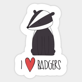 I Love Badgers Sticker